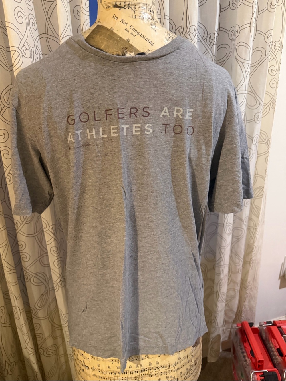 TravisMathew Golfers Are Athletes Too Graphic T-Shirt Gray Size Medium